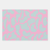 Amoeba Moderne Bio Formen Circle Blue Turquoise Geschenkpapier Set (Vorderseite 3)