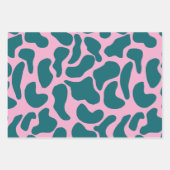 Amoeba Moderne Bio Formen Circle Blue Turquoise Geschenkpapier Set (Vorderseite)