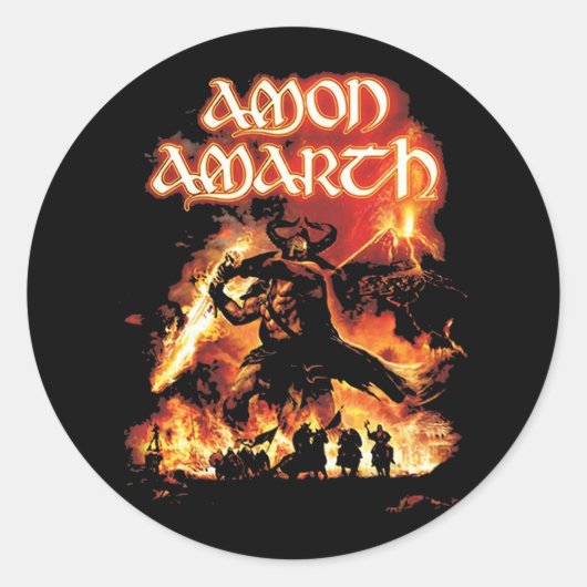 Amon Amarth Retro Fan Art Tribute Design Runder Aufkleber (Vorderseite)