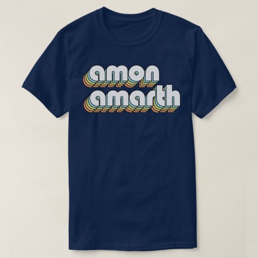 Amon Amarth Retro Rainbow Typografie Faded Style T-Shirt (Design vorne)