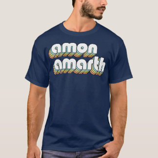 Amon Amarth Retro Rainbow Typografie Faded Style T-Shirt