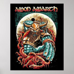 Amon Amarth Retro-Schriftzug im verblassten Stil Poster