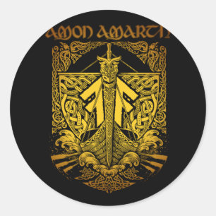 Amon Amarth Retro-Stil Fan-Art-Design Runder Aufkleber