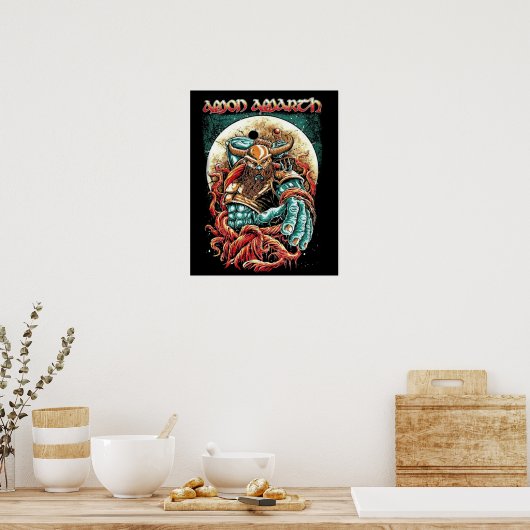 Amon Amarth Retro Typografie im verblassten Stil A Poster (Küche)