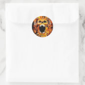 Amon Fiery Skull Runder Aufkleber (Tasche)