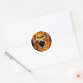 Amon Fiery Skull Runder Aufkleber (Umschlag)
