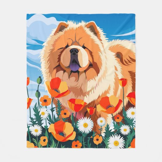 AMONG THE POPPIES Chow Fleecedecke (Vorderseite)