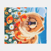 AMONG THE POPPIES Chow Fleecedecke (Vorderseite (Horizontal))