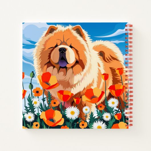 AMONG THE POPPIES Chow  Notizblock (Rückseite)