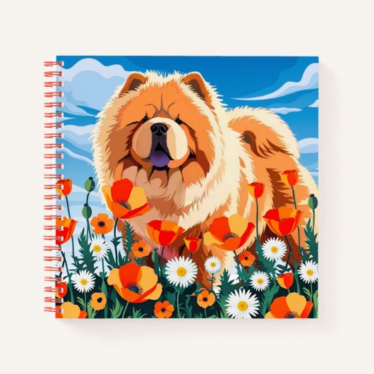 AMONG THE POPPIES Chow  Notizblock (Vorderseite)