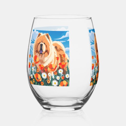 AMONG THE POPPIES Chow Weinglas Ohne Stiel (Vorderseite)