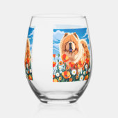 AMONG THE POPPIES Chow Weinglas Ohne Stiel (Rückseite)