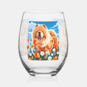 AMONG THE POPPIES Chow  Weinglas Ohne Stiel (Links)