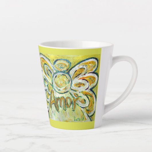 Amor Angel Word Art Custom Latte Tassen Cup (Rechts)