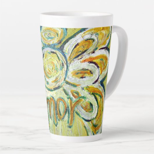 Amor Angel Word Art Custom Latte Tassen Cup (Rechte Ecke)