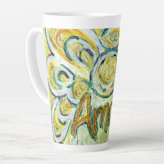 Amor Angel Word Art Custom Latte Tassen Cup (Linke Ecke)