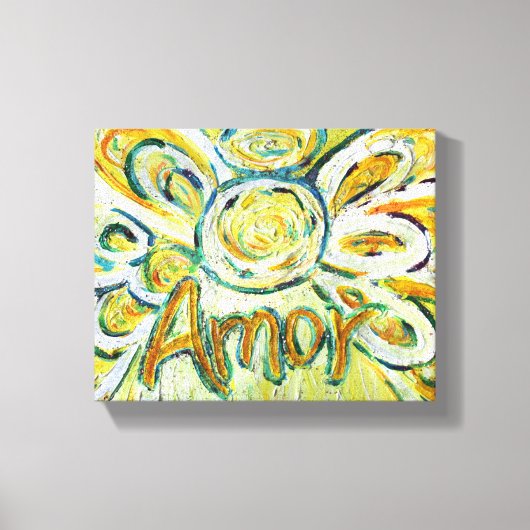 Amor Angel Word Art Malerei Wrapped Canvas Leinwanddruck (Vorderseite)