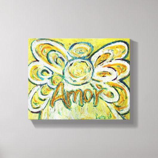 Amor Angel Word Art Malerei Wrapped Canvas Leinwanddruck (Vorderseite)