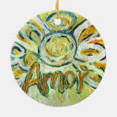 Amor Angel Word (Spanische "Liebe") Keramik Ornament (Hinten)