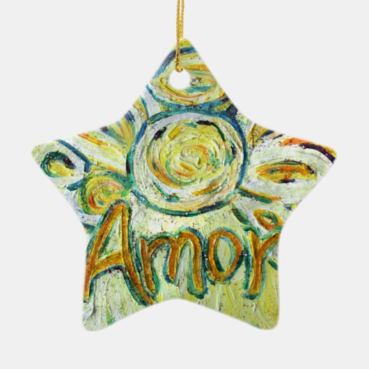 Amor Angel Word (Spanische "Liebe") Keramik Ornament (Vorne)