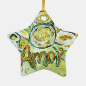 Amor Angel Word (Spanische "Liebe") Keramik Ornament (Hinten)