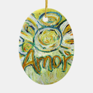 Amor Angel Word (Spanische "Liebe") Keramikornament