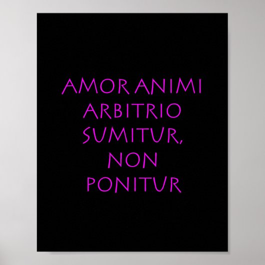 Amor animi arbitrio sumitur non ponitur poster (Vorne)