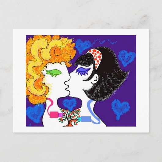 Amor + Chips + Fantasien Postkarte (Vorderseite)