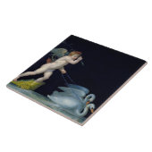 Amor, der durch ein Paar Schwäne (Öl, geführt wird Fliese (Seite)