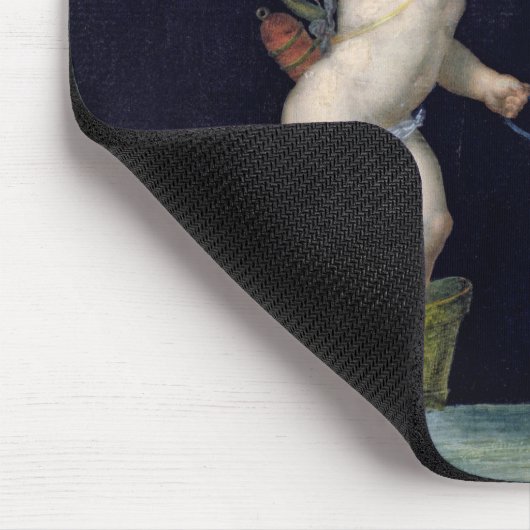 Amor, der durch ein Paar Schwäne (Öl, geführt wird Mousepad (Ecke)