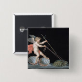 Amor, der durch Schildkröten (Öl, geführt wird auf Button (Vorne & Hinten)