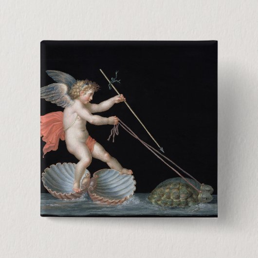 Amor, der durch Schildkröten (Öl, geführt wird auf Button (Vorderseite)