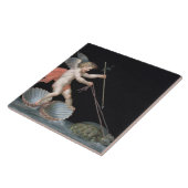 Amor, der durch Schildkröten (Öl, geführt wird auf Fliese (Seite)