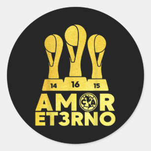 Amor Et3rno America Tricampeon Runder Aufkleber