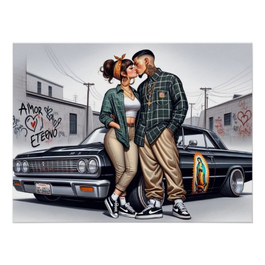 Amor Eterno Cholo Liebe Couple Poster (Vorderseite)