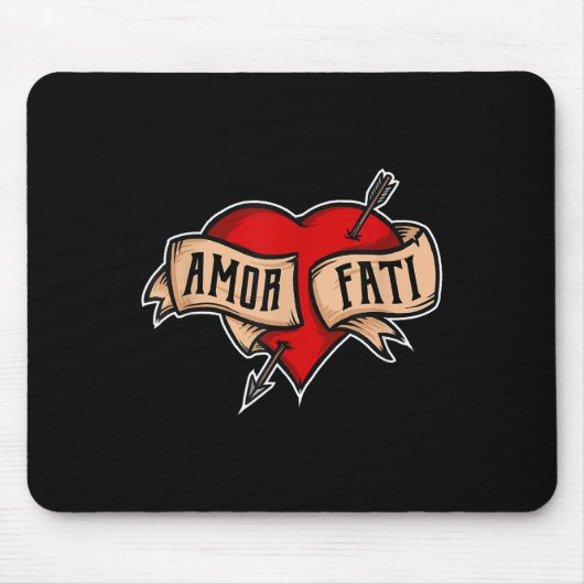 Amor Fati - Clic Nietzsche Tattoo Heart Design Mousepad (Vorne)