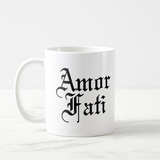 Amor Fati - Liebe des Schicksals Kaffeetasse (Links)