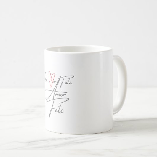 Amor Fati - Liebe unser Schicksal Kaffeetasse (VorderseiteRechts)