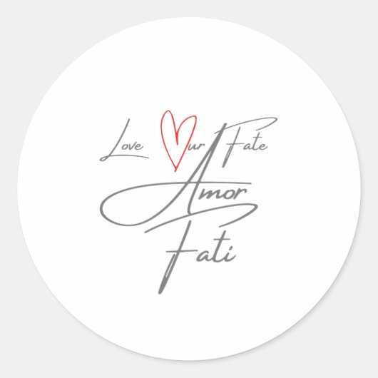 Amor Fati - Liebe unser Schicksal Runder Aufkleber (Vorderseite)