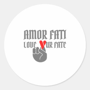 Amor Fati - Liebe Unser Schicksal - Überkreuzte F Runder Aufkleber