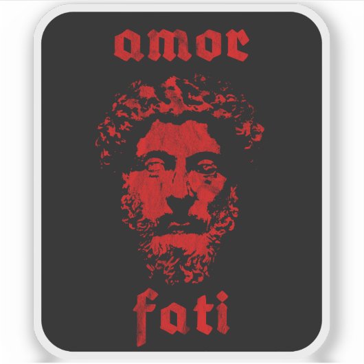 Amor Fati - Marcus Aurelius (Vintag rot) Aufkleber (Vorderseite)