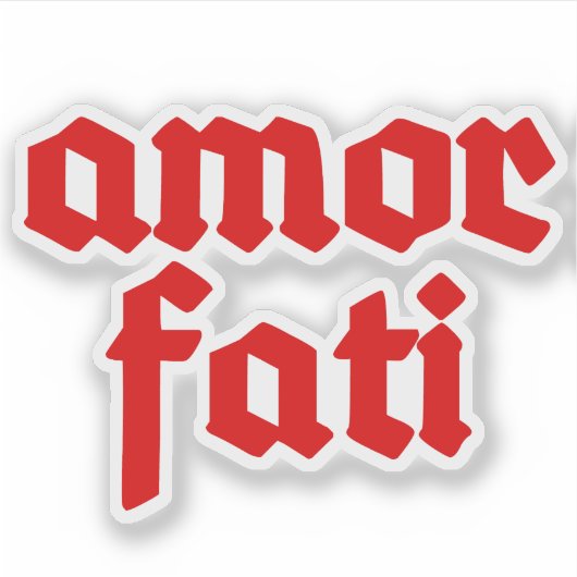 Amor Fati (rot) Aufkleber (Vorderseite)
