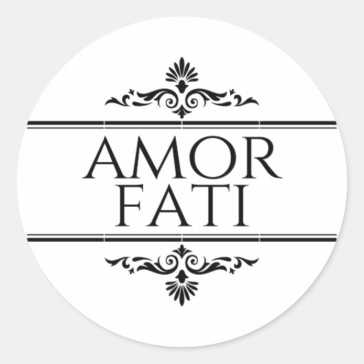 Amor Fati Runder Aufkleber (Vorderseite)