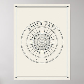Amor Fati Siegel Gravierte Linien-Emblem Poster