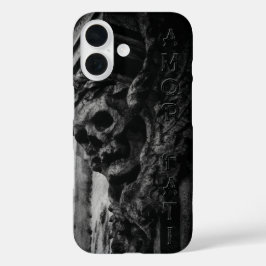 Amor Fati Stone Wings Skull iPhone 16 Hülle