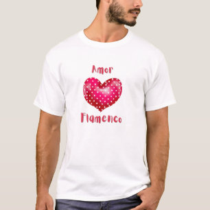Amor Flamenco Rotes Herz mit Polka Dots Passion T-Shirt