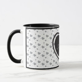 Amor Grey glänzende Herzen niedlich romantische Mu Tasse