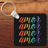Amor in Regenbögen Schlüsselanhänger (Vorderseite)