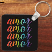 Amor in Regenbögen Schlüsselanhänger (Rückseite)