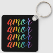 Amor in Regenbögen Schlüsselanhänger (Rückseite)